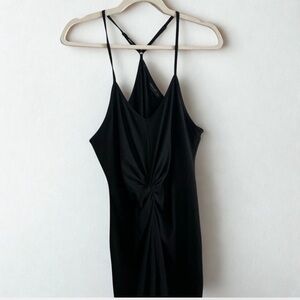 SHEIN Curve Black Twist-Front Midi Dress
